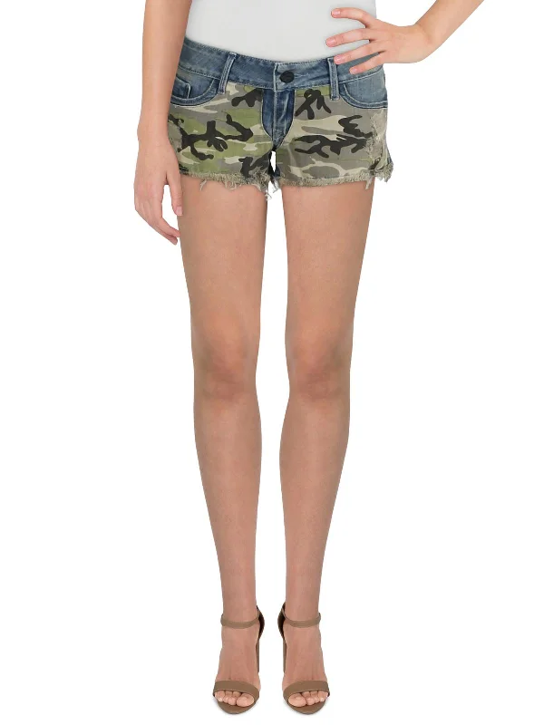 Womens Camo Distressed Cutoff Shorts