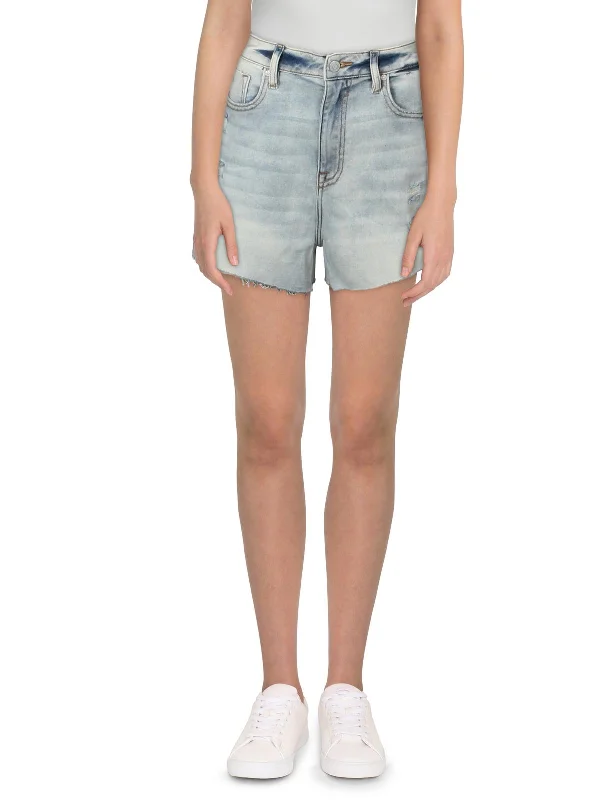 Womens Denim Raw Hem Cutoff Shorts