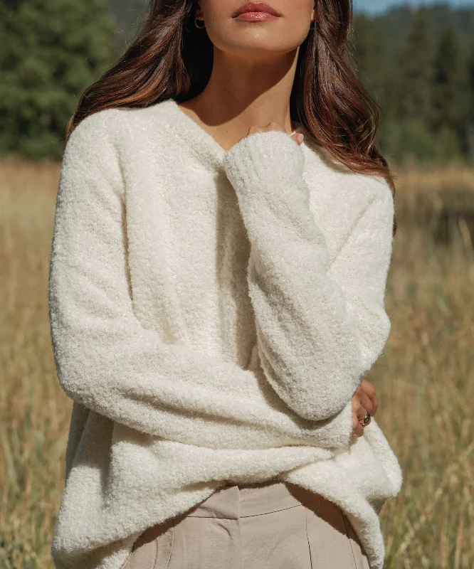 Alpaca Boucle Cocoon Crewneck