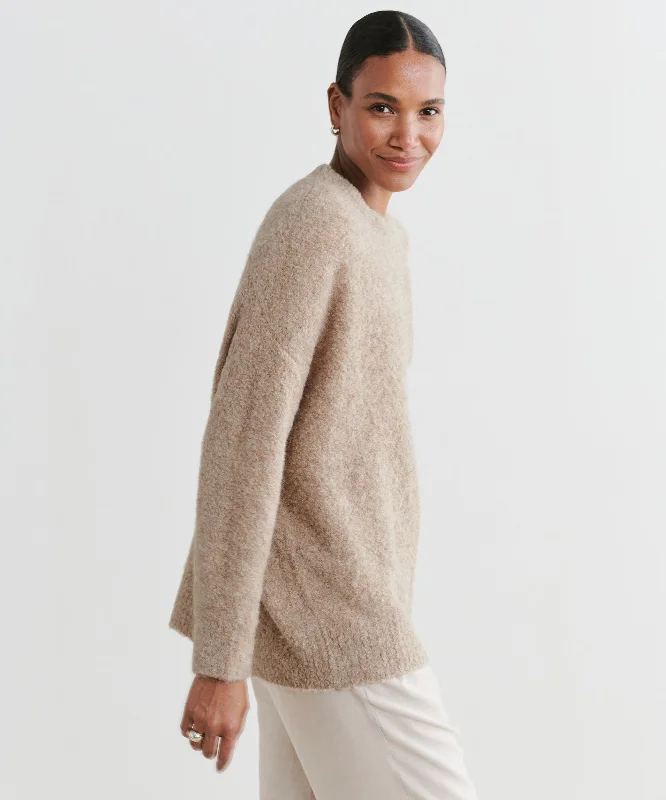 Alpaca Boucle Cocoon Crewneck