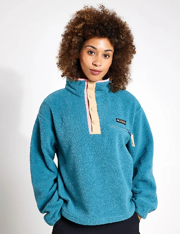 Helvetia Cropped Half Snap Fleece - Cloudburst/Canoe/Salmon Rose