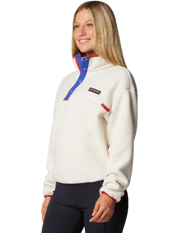 Helvetia II Cropped Sherpa Half Snap Fleece - Chalk