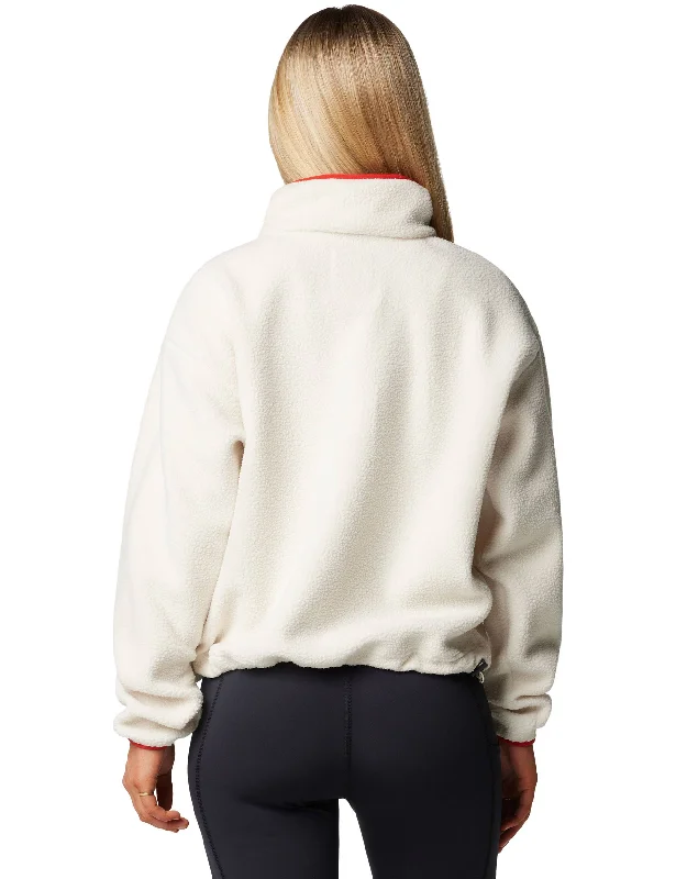 Helvetia II Cropped Sherpa Half Snap Fleece - Chalk