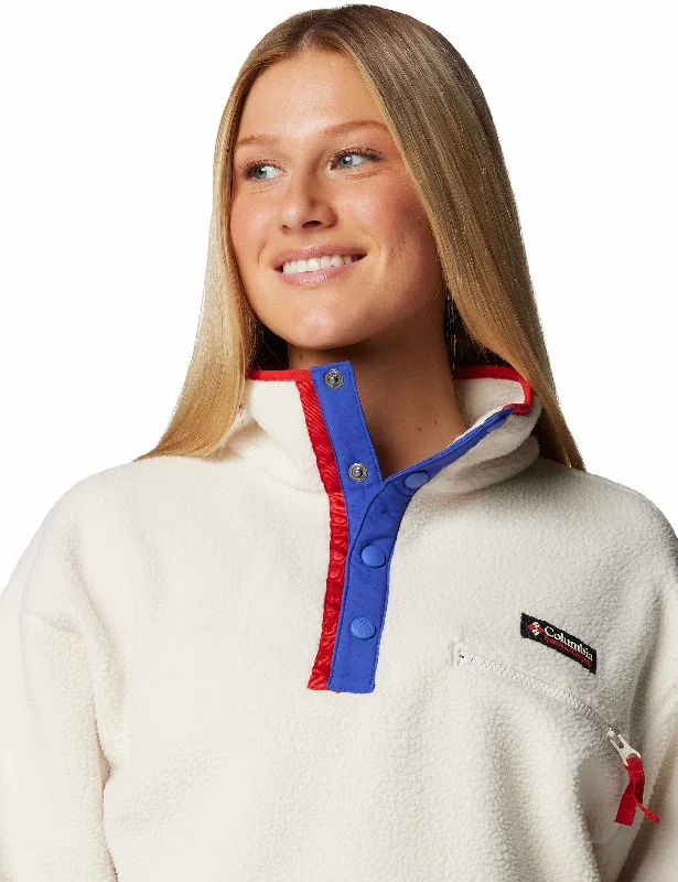 Helvetia II Cropped Sherpa Half Snap Fleece - Chalk