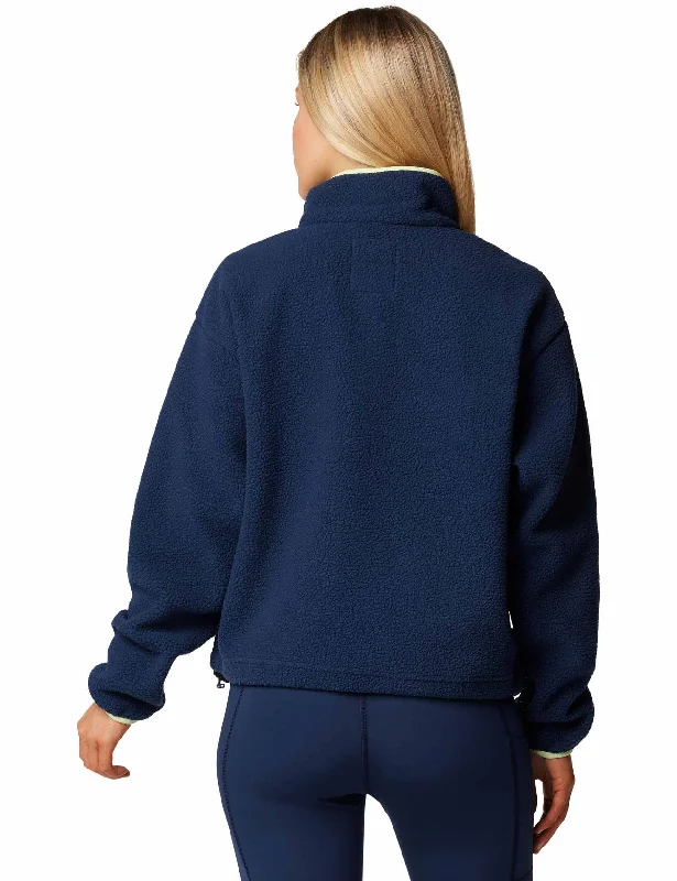 Helvetia II Cropped Sherpa Half Snap Fleece - Collegiate Navy