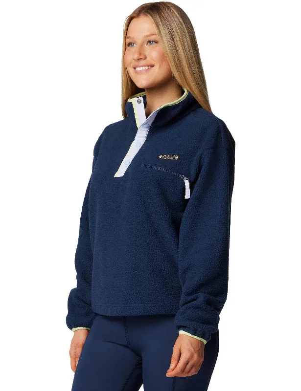 Helvetia II Cropped Sherpa Half Snap Fleece - Collegiate Navy