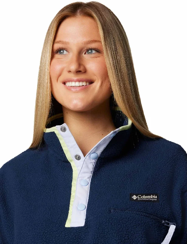 Helvetia II Cropped Sherpa Half Snap Fleece - Collegiate Navy