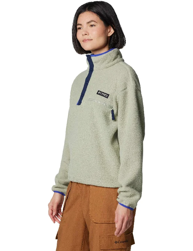 Helvetia II Cropped Sherpa Half Snap Fleece - Safari