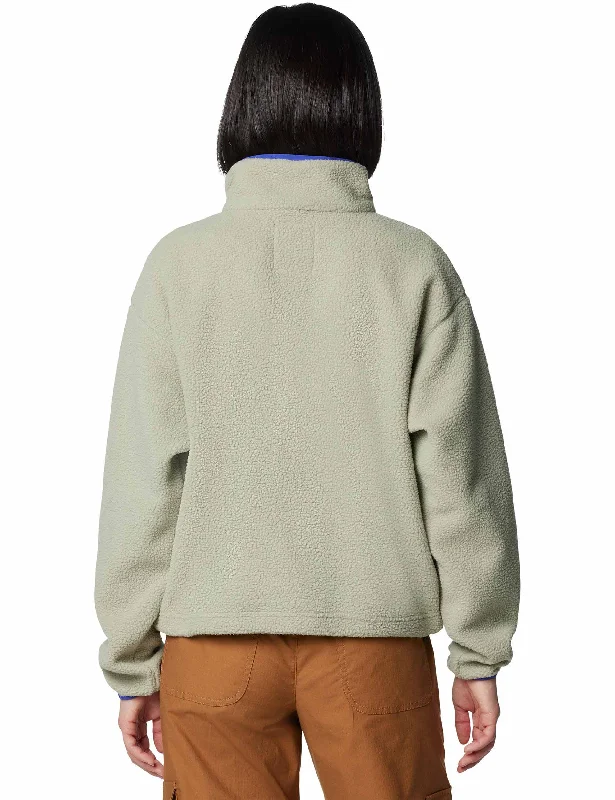 Helvetia II Cropped Sherpa Half Snap Fleece - Safari