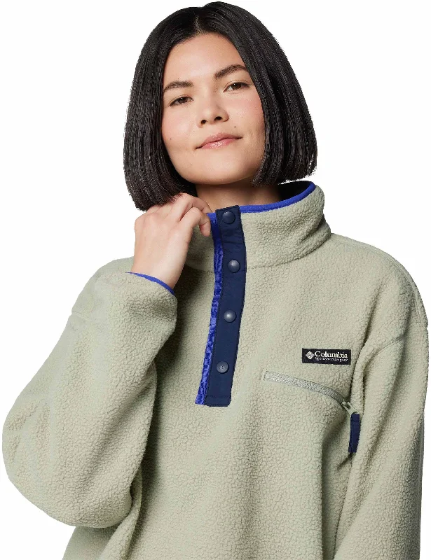 Helvetia II Cropped Sherpa Half Snap Fleece - Safari