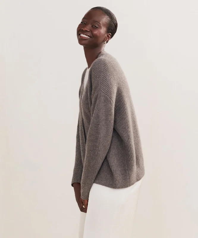 Cropped Cashmere Cocoon Cardigan