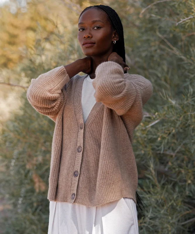 Cropped Cashmere Cocoon Cardigan