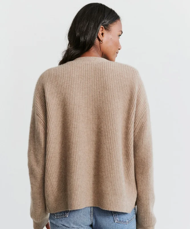 Cropped Cashmere Cocoon Cardigan