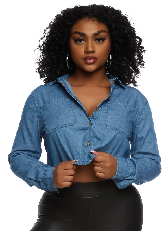 Denim Cropped Shirt