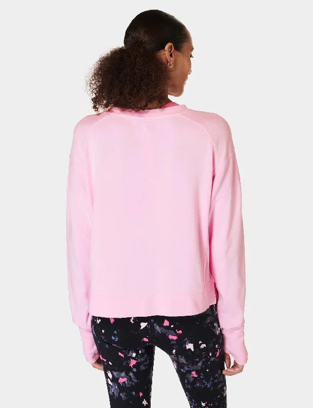 After Class Crop Sweatshirt - Chalk Pink