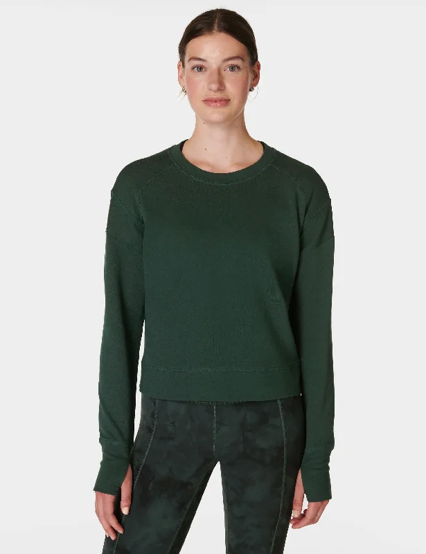 After Class Crop Sweatshirt - Trek Green