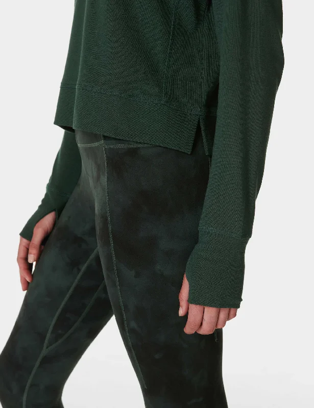 After Class Crop Sweatshirt - Trek Green