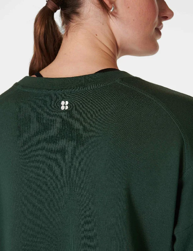 After Class Crop Sweatshirt - Trek Green