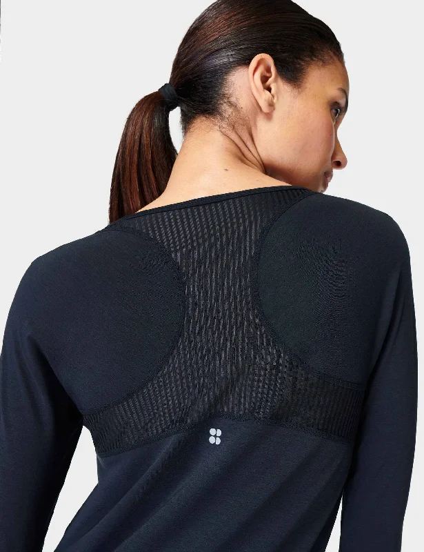 Breathe Easy Running Long Sleeve Top - Black