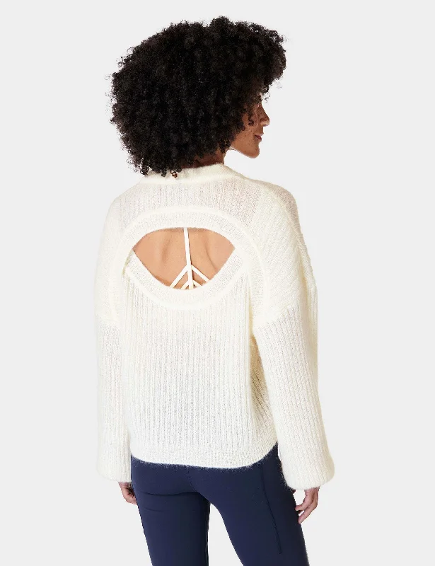 Hera Open Back Sweater - Lily White