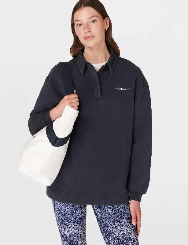 Powerhouse Henley Sweatshirt - Navy Blue