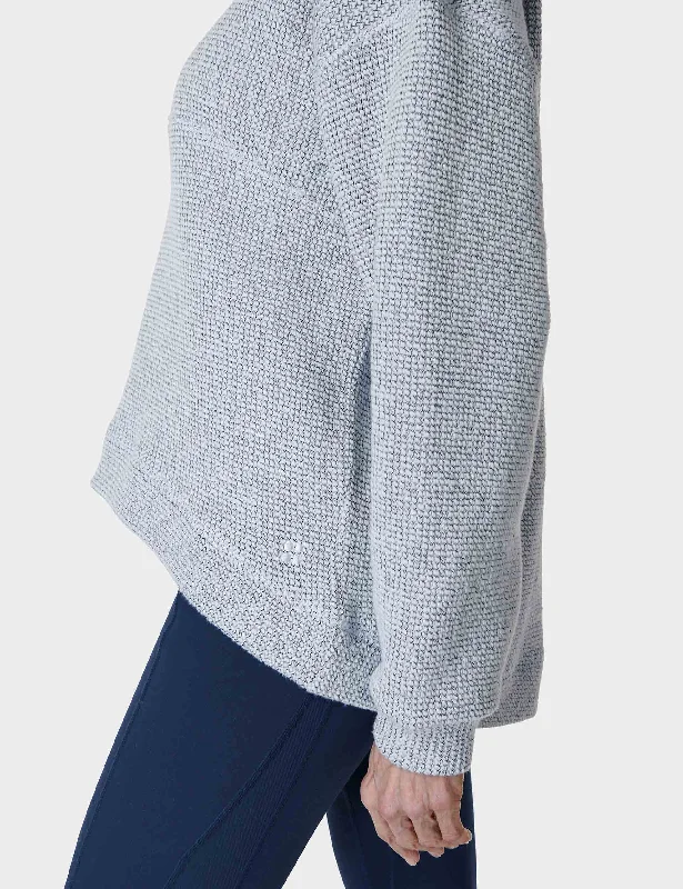 Restful Boucle Half Zip Sweatshirt - Salt Blue